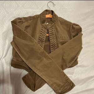 cropped army green jacket